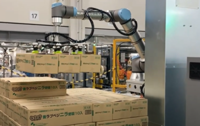 【協働ロボット】2ライン積み付けを1台で！