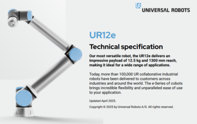 Universal Robots UR12eの可搬重量は？気になるスペックを解説！