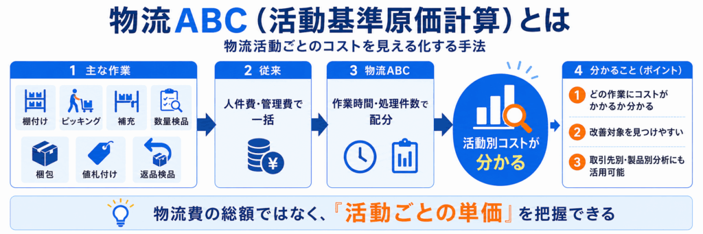 物流ABCとは?活動ごとに物流コストを把握する考え方