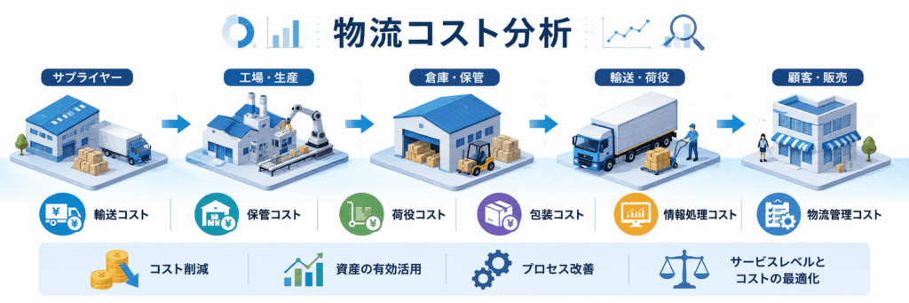 サプライチェーンマネジメントにおける物流コスト分析とは