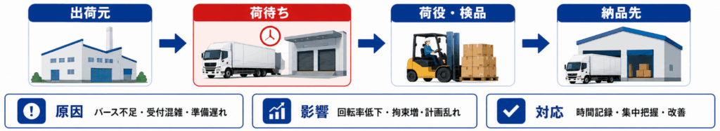荷待ちは物流全体の流れを止める代表的なボトルネック