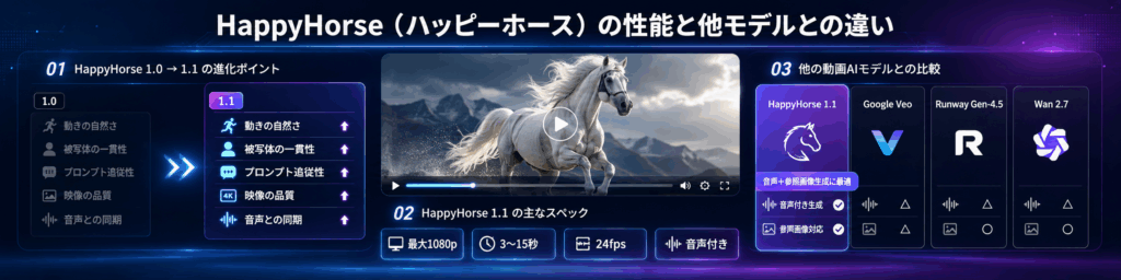HappyHorse(ハッピーホース)の性能と他モデルとの違い